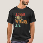 Camiseta Legend Since September 1972 Vintage 50Th Birthday<br><div class="desc">Legend Since September 1972 Vintage 50Th Birthday</div>