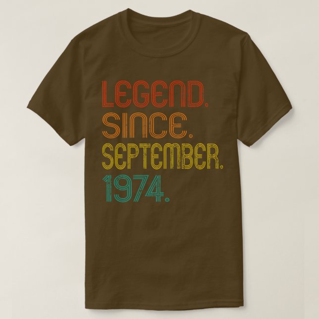 Camiseta Legend Since September 1974 48 Years Old Gifts 48t (Frente do Design)