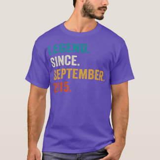 Camiseta Legend Since September 2015 7th Birthday Gifts 7 Y