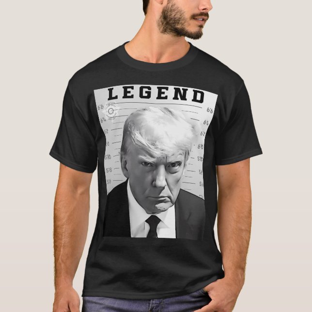 Camiseta Legend Trump Mug Shot - Donald Trump Mug Shot - Ne (Frente)