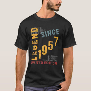 Camiseta Legenda 1957 65 Anos Aniversário Gift Limited Ed