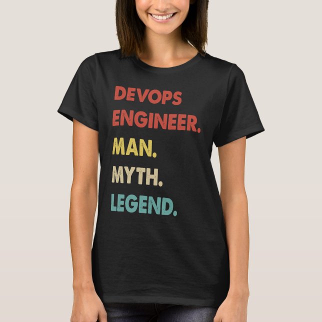 Camiseta Legenda 1 do Homem do Engenheiro Devops (Frente)