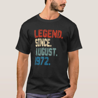 Camiseta Legenda com 50 anos desde agosto de 1972 50th B