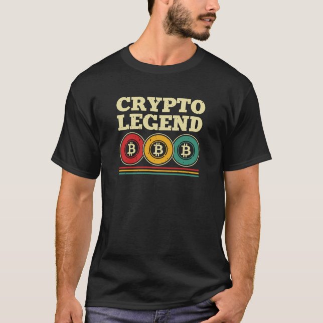Camiseta Legenda criptográfica de mineração de bitmoney mod (Frente)