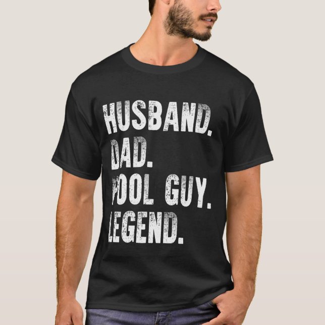 Camiseta Legenda da Cara Piscina do marido (Frente)