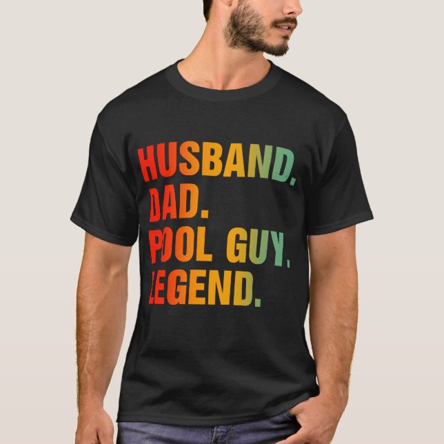 Camiseta Legenda da Cara Piscina do marido (Frente)