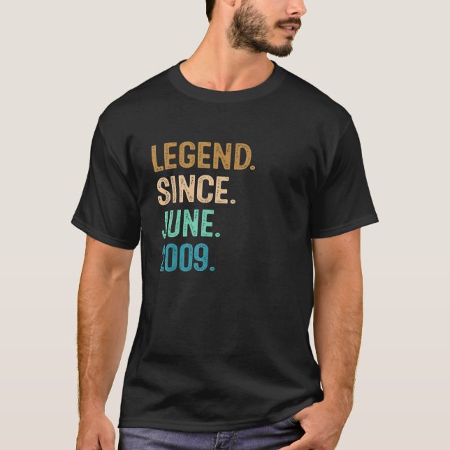 Camiseta Legenda De 13 Anos Desde O Aniversário De 13 De Ju (Frente)