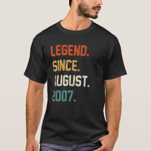 Camiseta Legenda De 15 Anos Desde Agosto De 15 Birthd