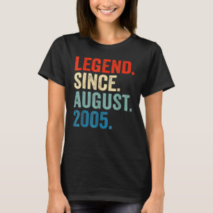 Camiseta Legenda de 17 anos desde agosto de 2005 17º Nascim