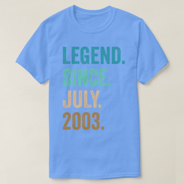 Camiseta Legenda de 19 anos desde julho de 2003 19º anivers (Frente do Design)