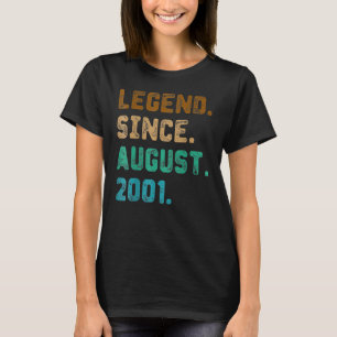 Camiseta Legenda de 21 anos desde agosto de 2001 21º Nascim