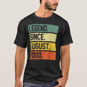 Camiseta Legenda de 22 anos desde agosto de 2000 22º Nascim