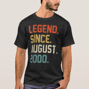 Camiseta Legenda de 22 anos desde agosto de 2000 22º Nascim