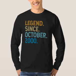 Camiseta Legenda De 22 Anos Desde Outubro De 2000 22º Nasci