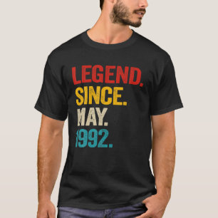 Camiseta Legenda De 30 Anos Desde Maio De 1992 aniversário