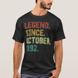 Camiseta Legenda De 30 Anos Desde Outubro De 1992 30 Birthd