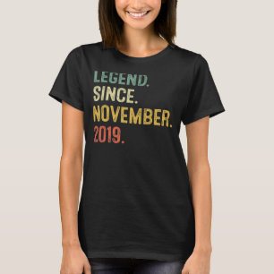 Camiseta Legenda De 3 Anos Desde Novembro De 2019 Terceiro
