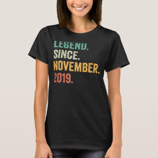 Camiseta Legenda De 3 Anos Desde Novembro De 2019 Terceiro