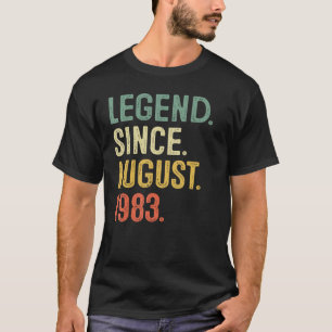 Camiseta Legenda De 40 Anos Desde Agosto De 1983 40º Nascim