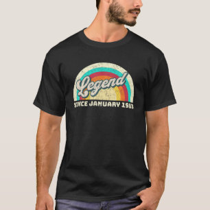 Camiseta Legenda De 40 Anos Desde Janeiro De 1983 40º Nasci