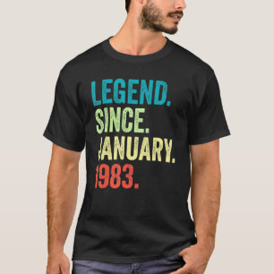 Camiseta Legenda De 40 Anos Desde Janeiro De 1983 40º Nasci