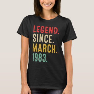 Camiseta Legenda De 40 Anos Desde Março De 1983 40º Nascime