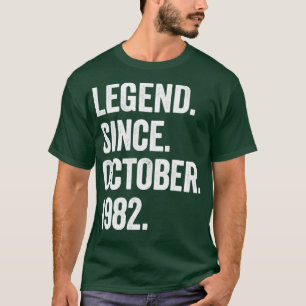 Camiseta Legenda De 40 Anos Desde Outubro De 1982 40º Nasci