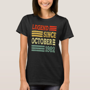 Camiseta Legenda De 40 Anos Desde Outubro De 1982 40º Nasci