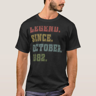 Camiseta Legenda De 40 Anos Desde Outubro De 1982 40º Nasci