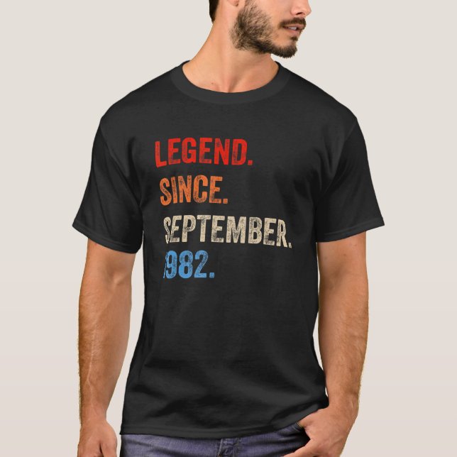Camiseta Legenda De 40 Anos Desde Setembro De 1982 40º Bir (Frente)
