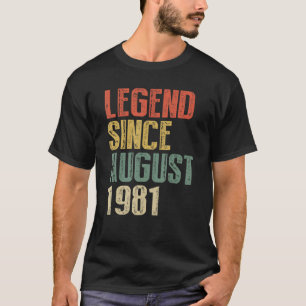 Camiseta Legenda De 41 Anos Desde Agosto De 1981rua Anivers