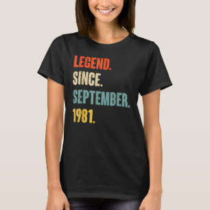 Camiseta Legenda De 41 Anos Desde Setembro De 1981 41º Bir