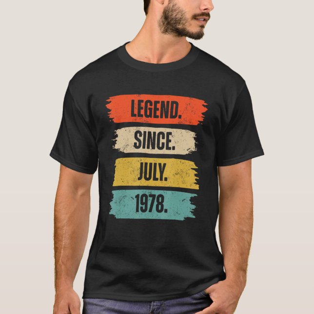 Camiseta Legenda de 45 anos desde julho de 1978 45º anivers (Frente)