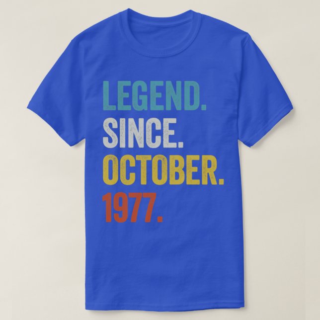 Camiseta Legenda De 45 Anos Desde Outubro De 1977 45º Nasci (Frente do Design)