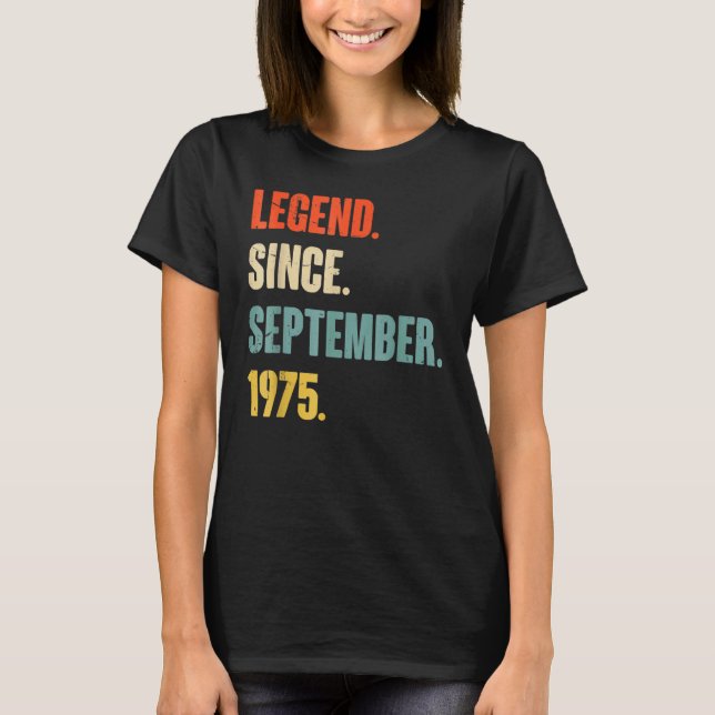 Camiseta Legenda De 47 Anos Desde Setembro De 1975 47º Bir (Frente)