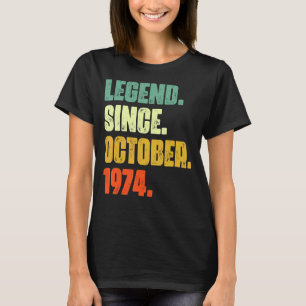 Camiseta Legenda de 48 anos desde outubro de 1974 48º Nasci