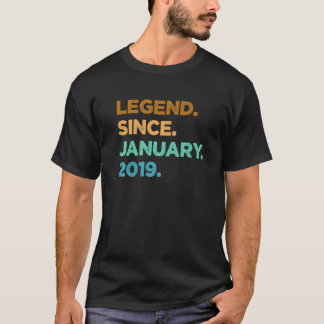 Camiseta Legenda de 4 anos desde janeiro de 2019 4º anivers