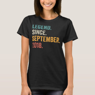 Camiseta Legenda de 4 anos desde setembro de 2018 Quarto Na