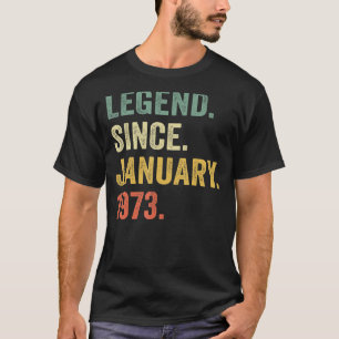 Camiseta Legenda de 50 anos desde Janeiro de 1973 50º anive