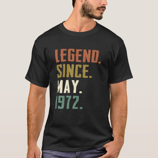 Camiseta Legenda De 50 Anos Desde Maio De 1972 50º Aniversá (Frente)