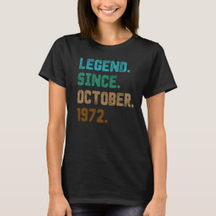 Camiseta Legenda de 50 anos desde outubro de 1972 50º anive