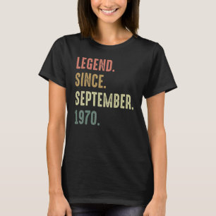 Camiseta Legenda De 52 Anos Desde Setembro De 1970 52º Bir