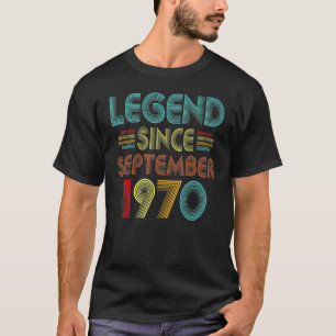 Camiseta Legenda De 52 Anos Desde Setembro De 1970 52º Bir
