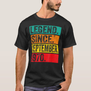 Camiseta Legenda De 52 Anos Desde Setembro De 1970 52º Bir