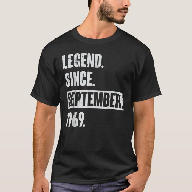 Camiseta Legenda De 53 Anos Desde Setembro De 1969 53º Bir (Frente)