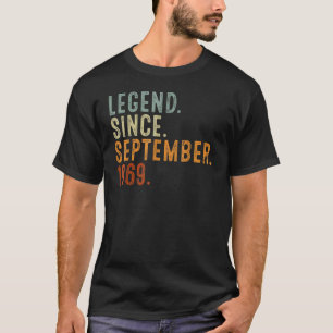 Camiseta Legenda De 53 Anos Desde Setembro De 1969 53º Bir