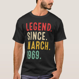 Camiseta Legenda De 54 Anos Desde Março De 1969 54º Nascime