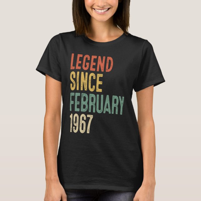 Camiseta Legenda de 55 anos desde fevereiro de 1967 55º nas (Frente)