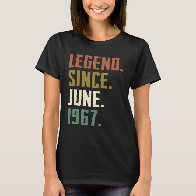 Camiseta Legenda De 55 Anos Desde Junho De 1967 55º Dia (Frente)