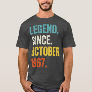 Camiseta Legenda De 55 Anos Desde Outubro De 1967 55º Nasci